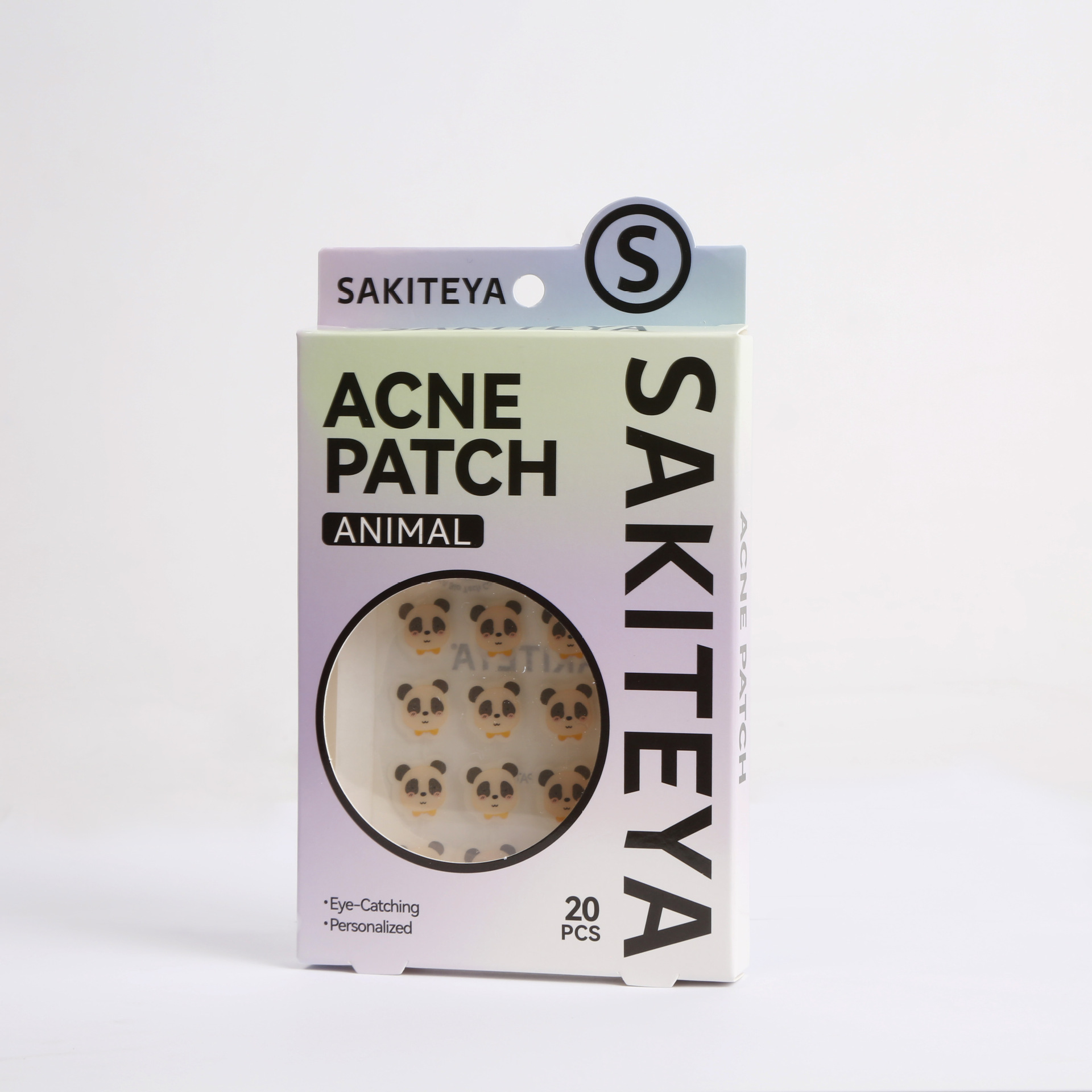 跨境出口英文痘痘贴卡通熊猫遮瑕透明日夜用脸颊贴茶树油祛痘贴详情8