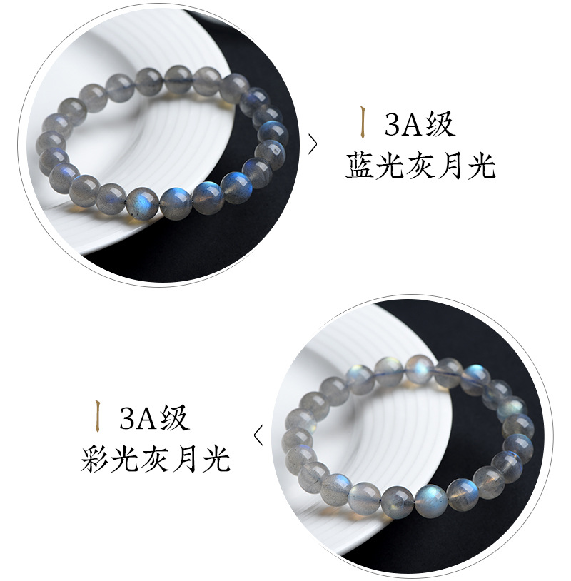 Jiuya Crystal 7a Grade Natural grey Moonstone loose beads Feldspar semi-finished DIY jewelry bead wholesale pic 5