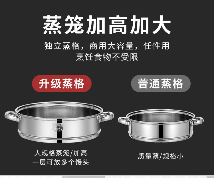 Stainless steel steamer, thickened 28CM, double-ear soup steamer, direct supply from the manufacturer, double-layer soup steamer, household gift pot pic 29