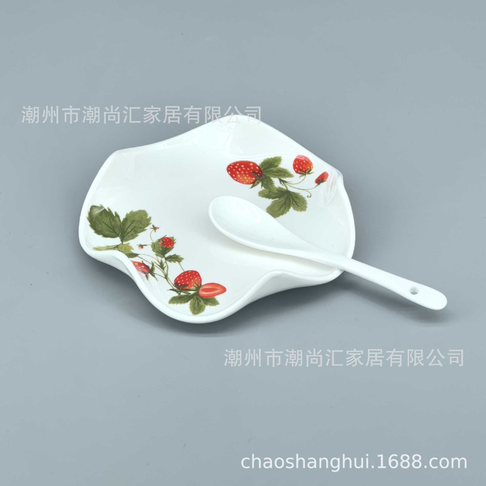 陶瓷勺托搁勺器家居厨房陶瓷花瓣形汤勺架小菜碟西餐餐具托首饰盘详情18