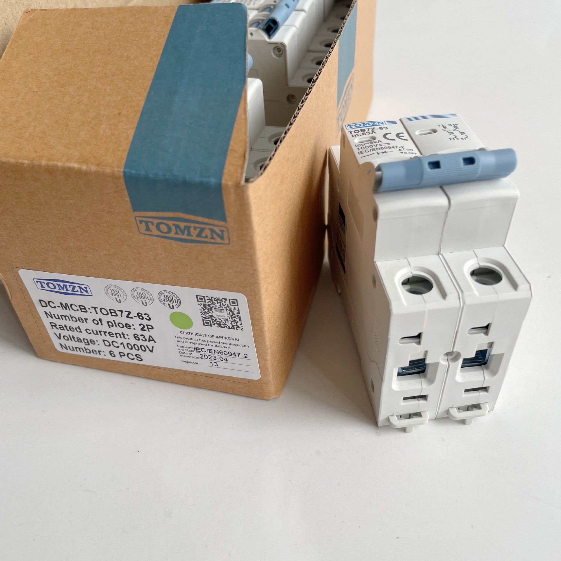 TOMZN光伏直流小型断路器DC1000V2P63A空气开关同正MCB详情5