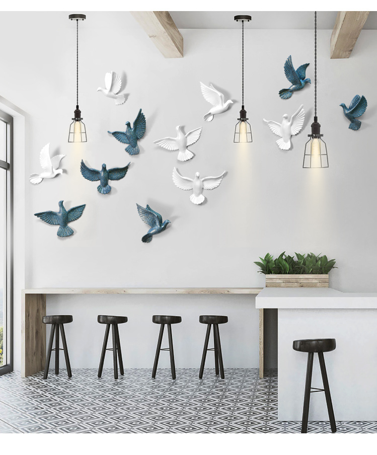 Cross-border supply of pigeon wall decorations, resin handicrafts, living room TV background wall decorations, soft furnishings, wall hangings pic 16