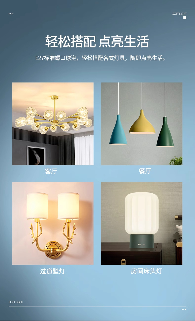 FSL Foshan Lighting LED Energy-saving Bulb Bulb E27 Screw Socket Home Living Room Bedroom Table Lamp High-brightness Factory pic 9