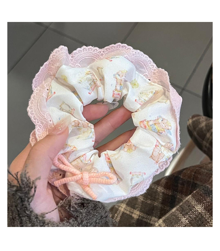 芭蕾风蕾丝大肠发圈女网红2025新款可爱头绳扎头发皮筋丸子头发绳详情19