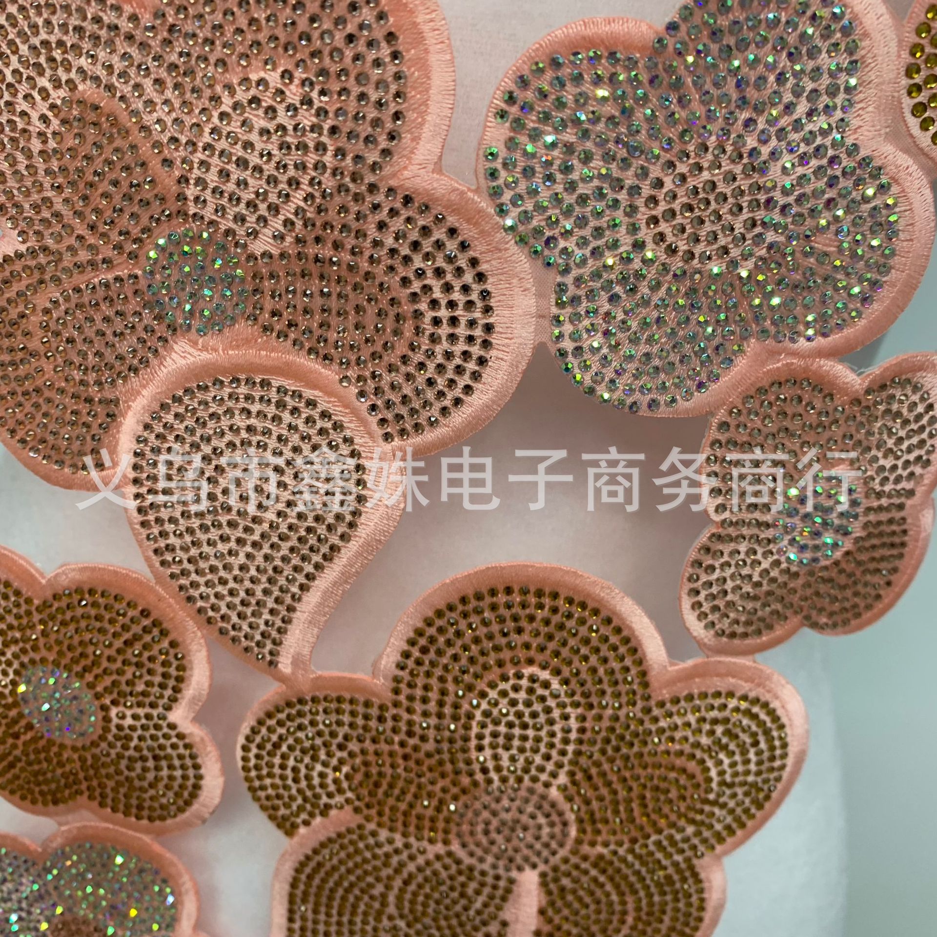 Multi-color adhesive full diamond collar flowers, multi-color large embroidered fabric stickers for stage costumes, opera and animation accessories pic 21