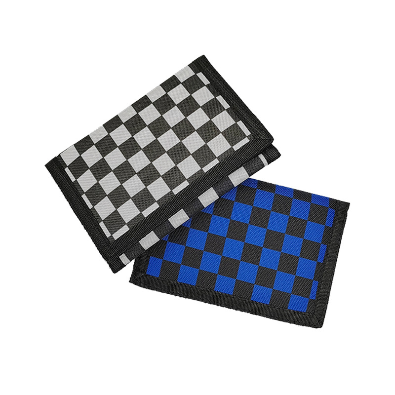 厂家防盗三折棋盘格印花男士钱包多卡位涤纶格子钱夹新款皮包居家布艺坐垫椅垫美臀垫详情1