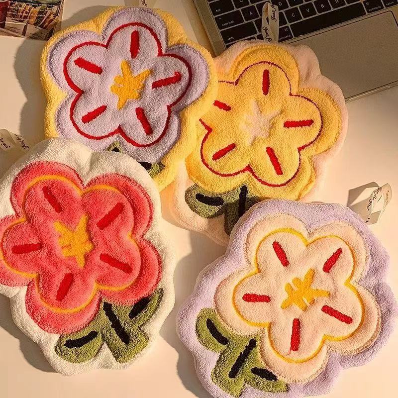 挂式擦手巾网红有钱花擦手巾厨房卫生间速干儿童吸水珊瑚绒挂巾详情3