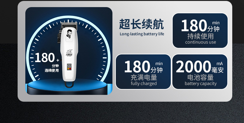 MPRO跨境新品电动理发器MP-PG809A雕刻油头电推剪家用剃光头推子详情9
