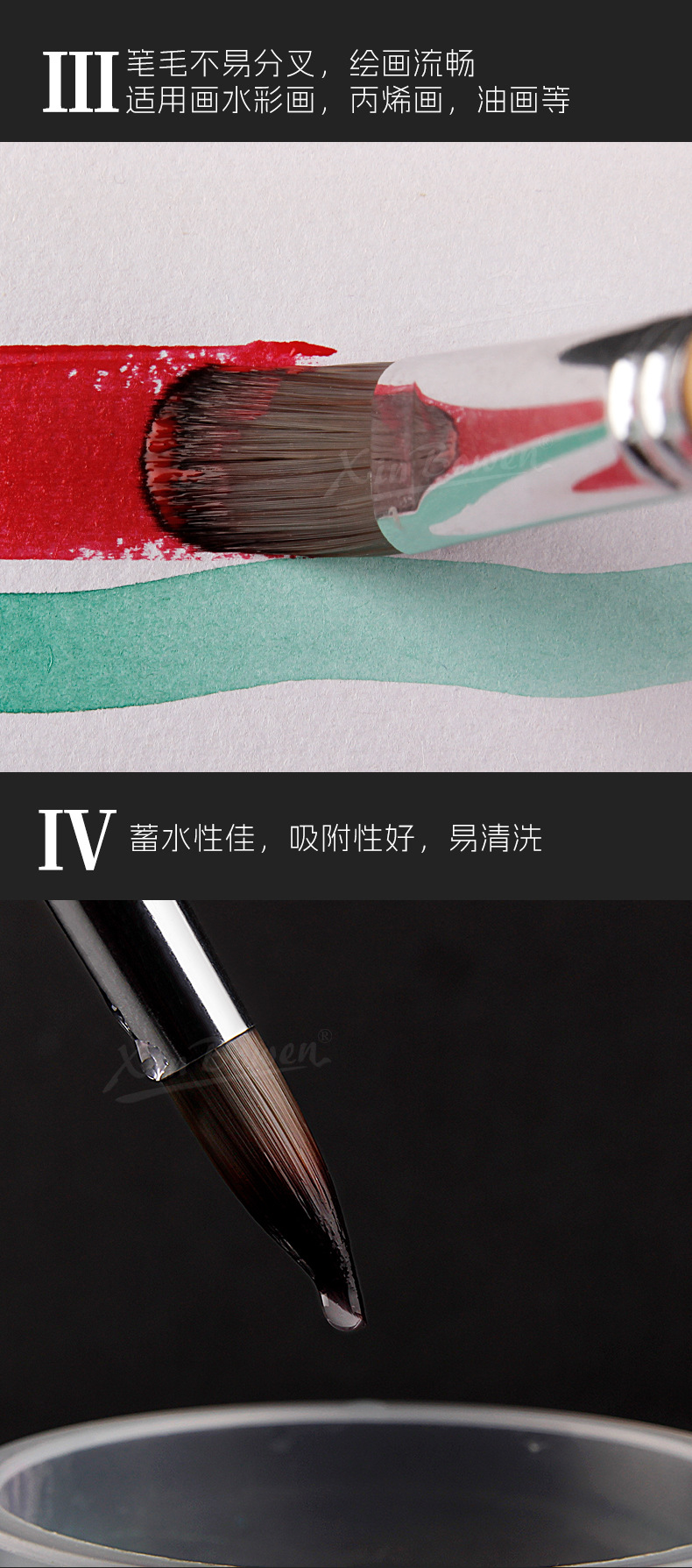 欣博文跨境亚马逊25件套 原木画笔套装美术画室笔帘画笔便携写生画笔批发详情6