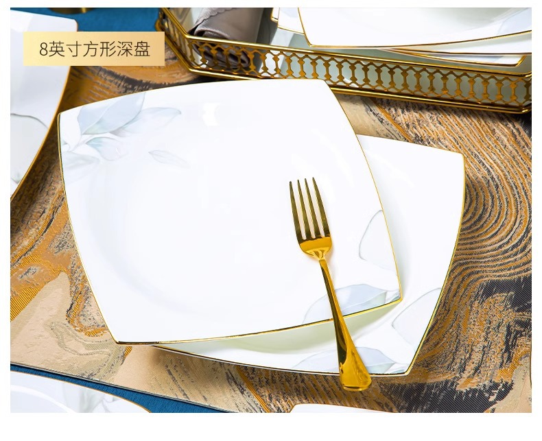 碗碟套装家用高温轻奢2025景德镇陶瓷骨瓷餐具碗盘筷盘子简约饭碗详情27