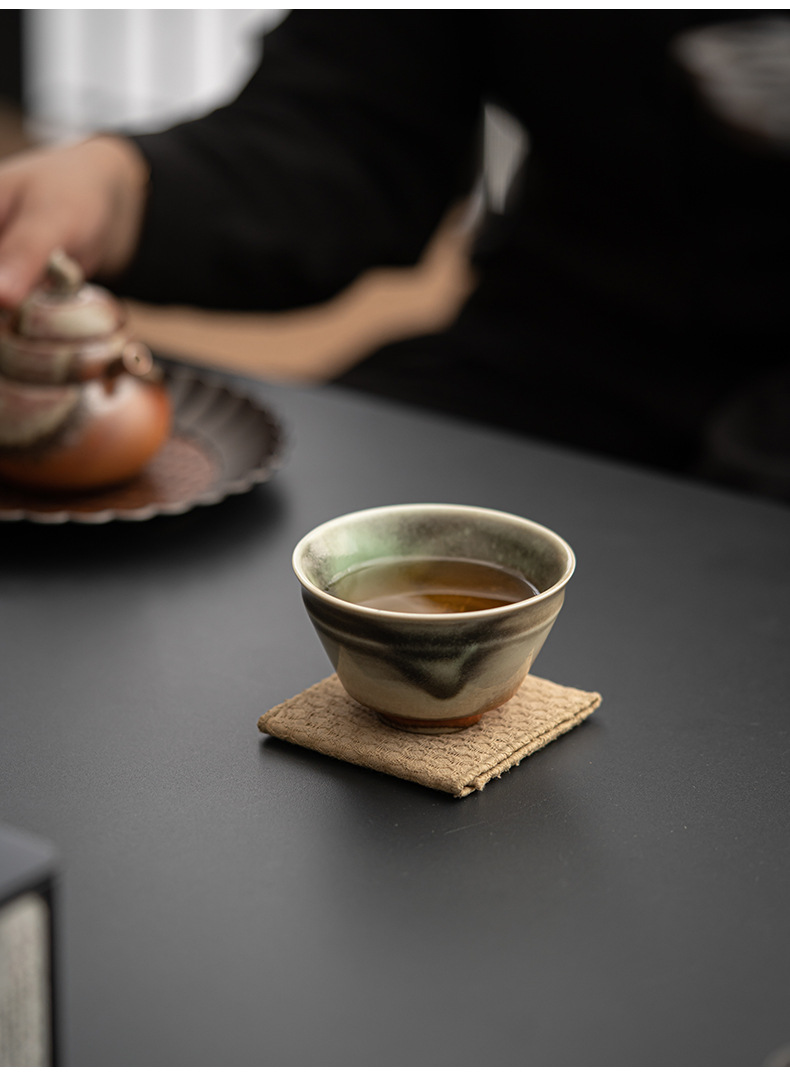 柴烧釉茶杯窑变陶瓷品茗杯日式复古主人杯家用功夫茶具茶杯单杯详情12