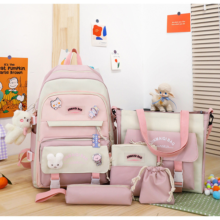 可爱书包双肩包女生ins五件套背包女日系甜美女生补课校园双肩包详情29