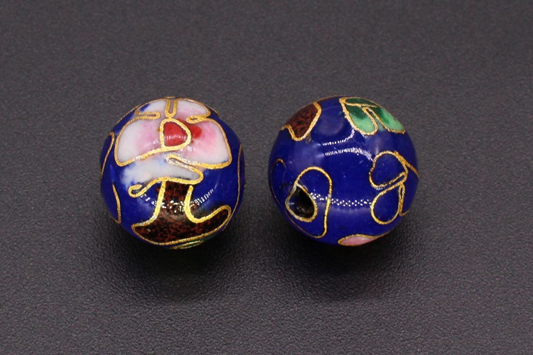 Traditional copper-based cloisonne enamel jewelry, prayer beads, chain accessories, Jingtai blue polished 12#, 14#, 16# round beads pic 11