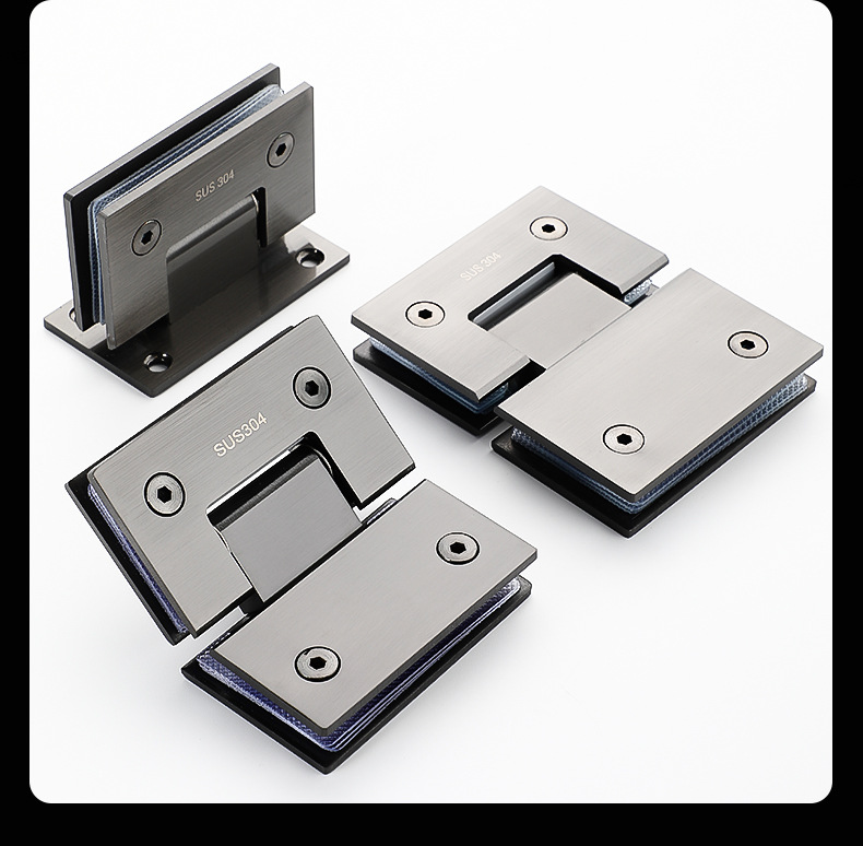 Bright glass door hinges, heavy-duty bathroom clamps, 90-degree shower glass door fixed clamps, bathroom swing hinges pic 20