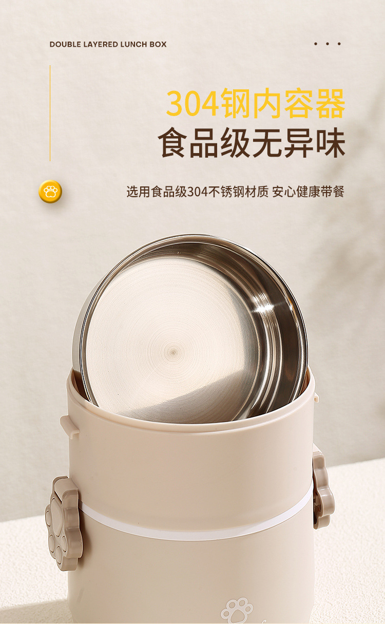 卡通小猫造型便当盒学生儿童饭盒家用可微波炉加热便携猫咪带餐盒详情5