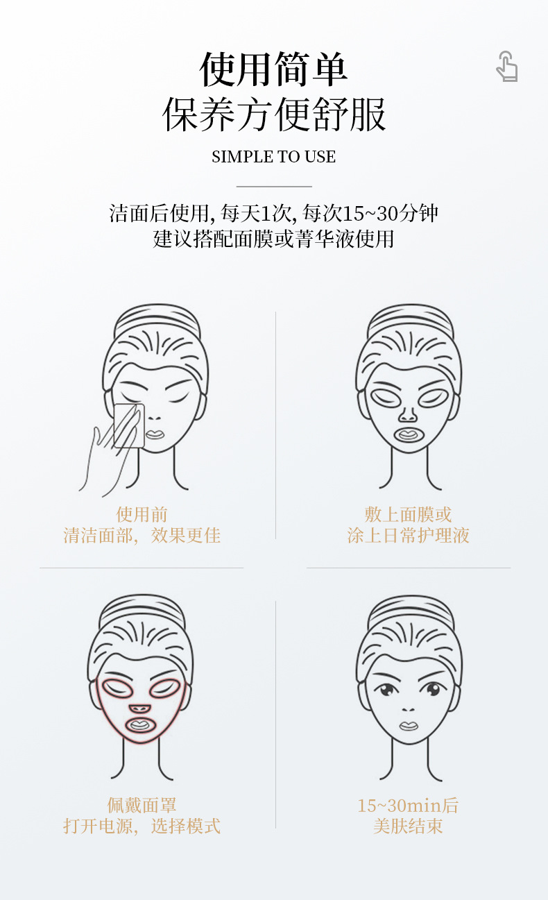 Beauty mask, home color light mask, seven-color spectrometer, beauty device, mask device, color light device, mask beauty device pic 13