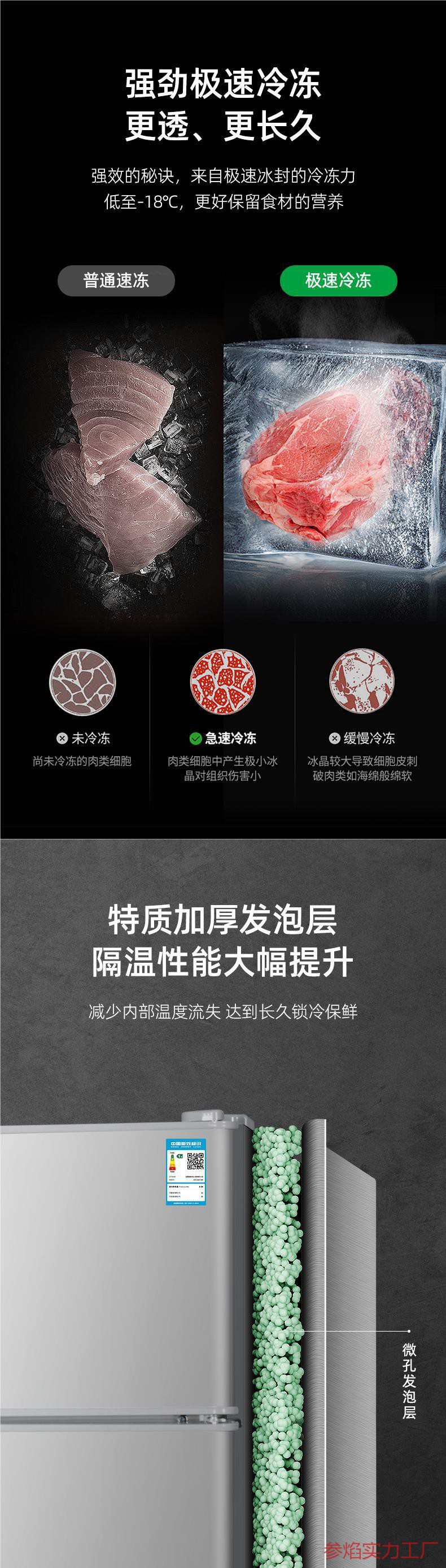 一级节能小冰箱家用小型租房宿舍用冷藏冷冻迷你办公室用能效双门详情3