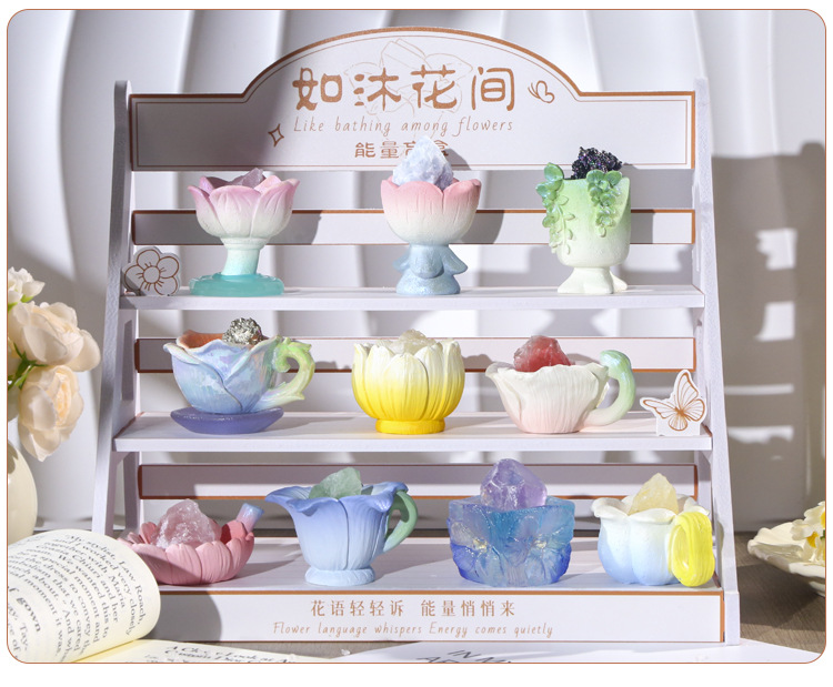 如沐花间能量盲盒 创意水晶设计树脂工艺品摆件桌面装饰摆件盲盒详情25