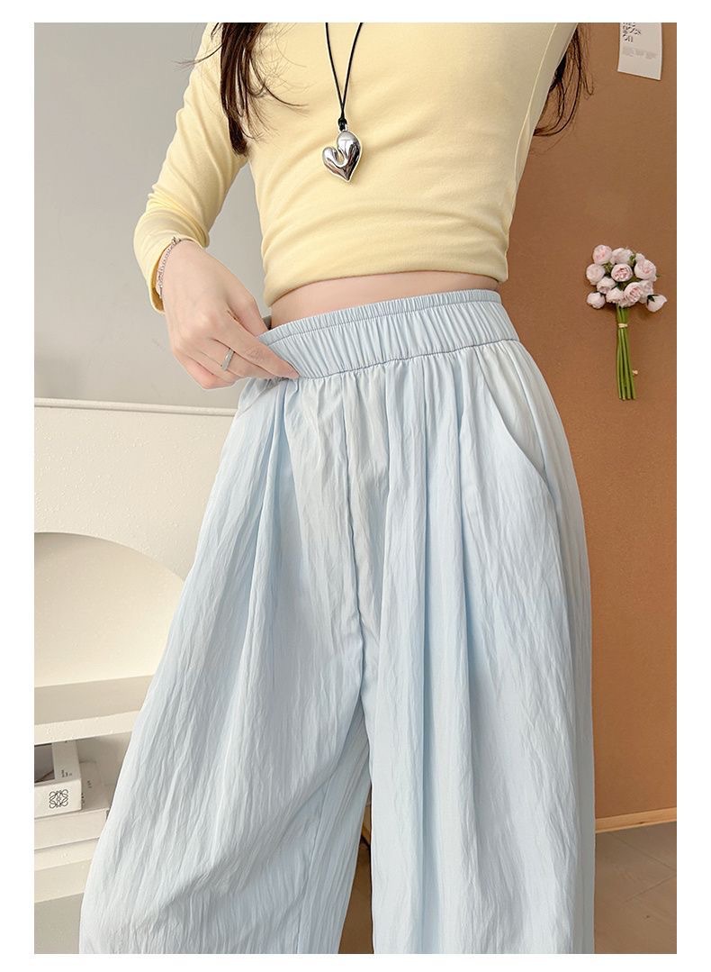 升级不缩水欧若风肌理感山本裤女春夏高腰垂感显瘦百搭休闲裤直筒详情19