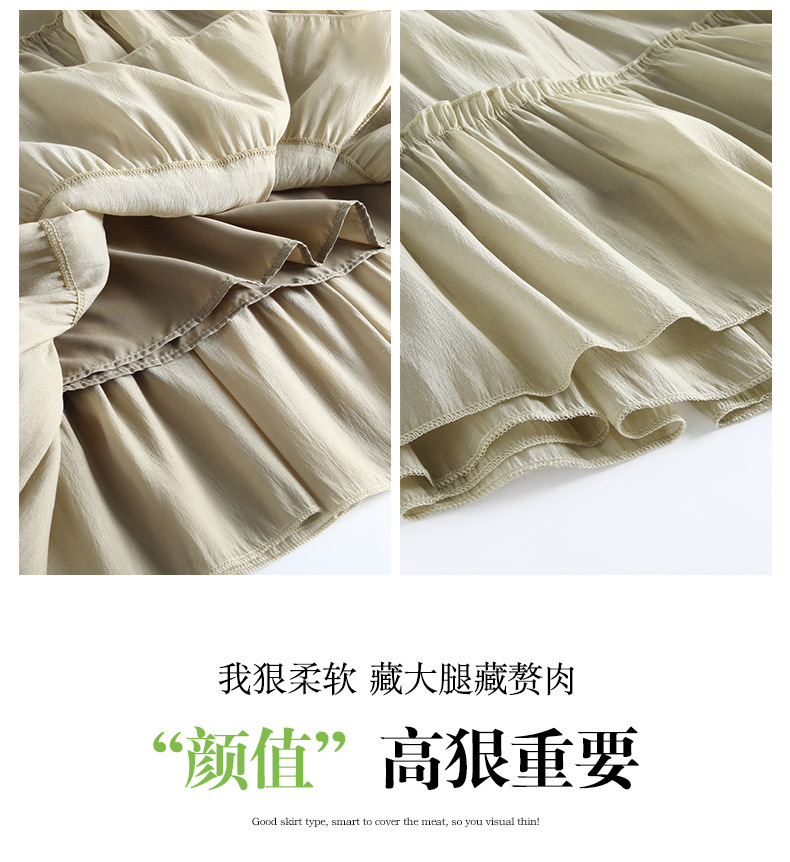Fairy Forest style sweet pleated skirt 2024 new summer Design sense Light and thin skirt, fashionable high-waisted half skirt pic 6