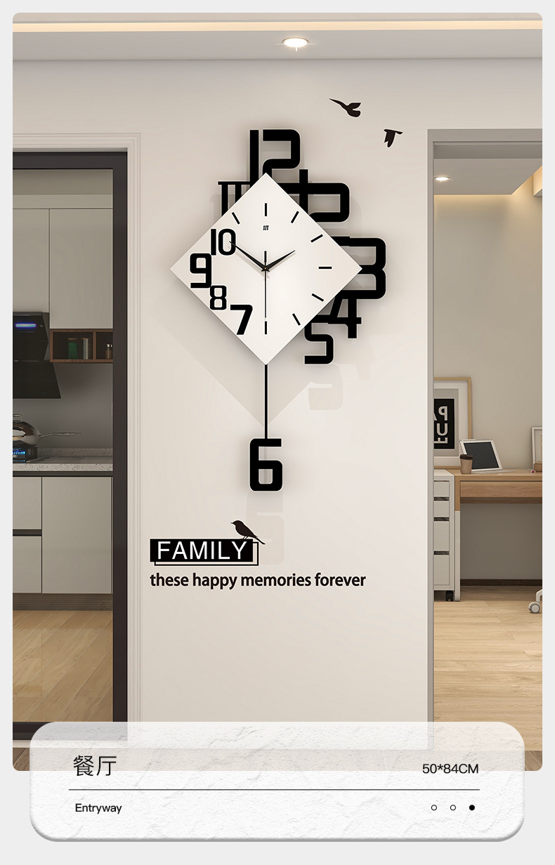 The wall clock for the living room exudes a sense of high-end, modern and simple decoration. It is a creative wall-mounted clock without the need for drilling, a cross-border bestseller pic 14