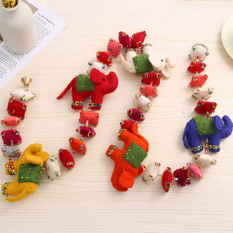 Cute little elephant handmade wool felt pendants, three-dimensional doll pendants, creative bag pendants, cute pendants wholesale pic 9
