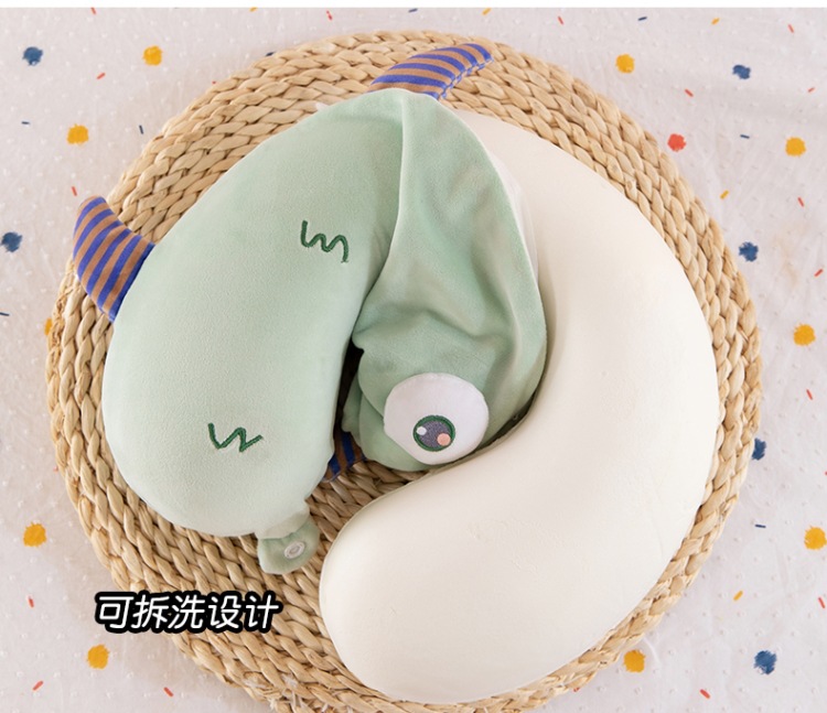 Memory foam U-shaped neck pillow, car travel, business trip, cervical pillow, slow rebound, office cartoon nap pillow pic 8