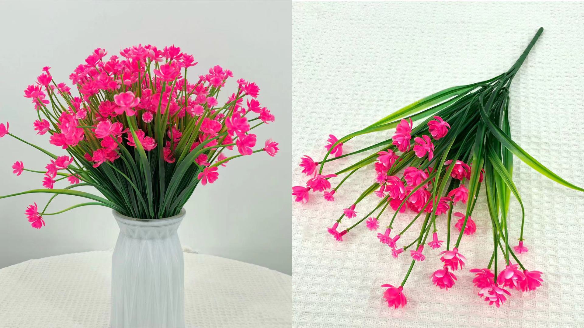 Amazon Spring grass camellia, small rose, corn, artificial flower bouquet, plastic artificial flower, outdoor UV-resistant artificial flower gift box, decorative items, indoor and outdoor decorative floral art pic 9