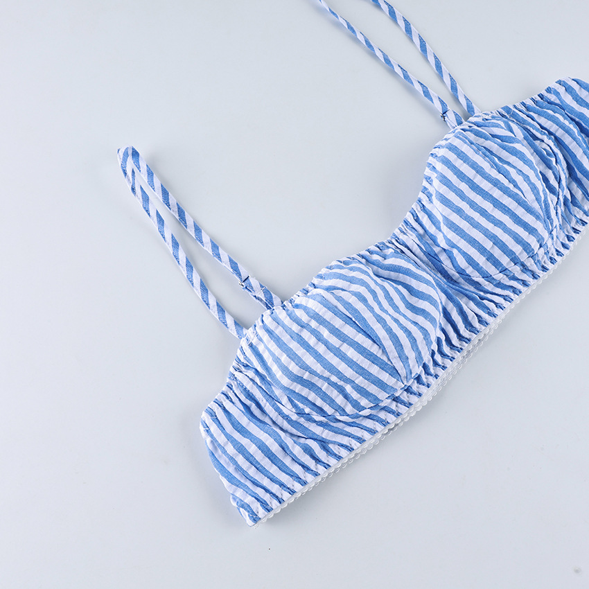 A new spring/summer striped three-piece pajama set from Europe and America, soft, loose and skin-friendly for women, suitable for cross-border wear in 2026 pic 17