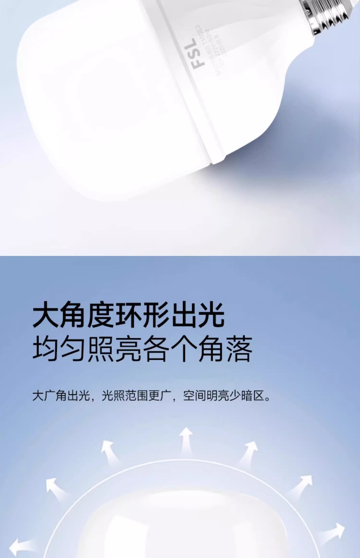 佛山照明LED灯泡E27节能无频闪照明高亮球泡厂房大功率照明球泡灯详情5