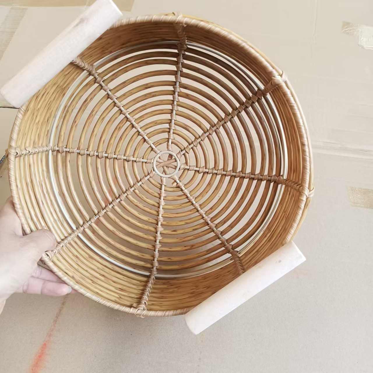 原创原木风手工编织藤编收纳筐果蔬篮面包篮柳编筐桌面收纳柳编筐详情5