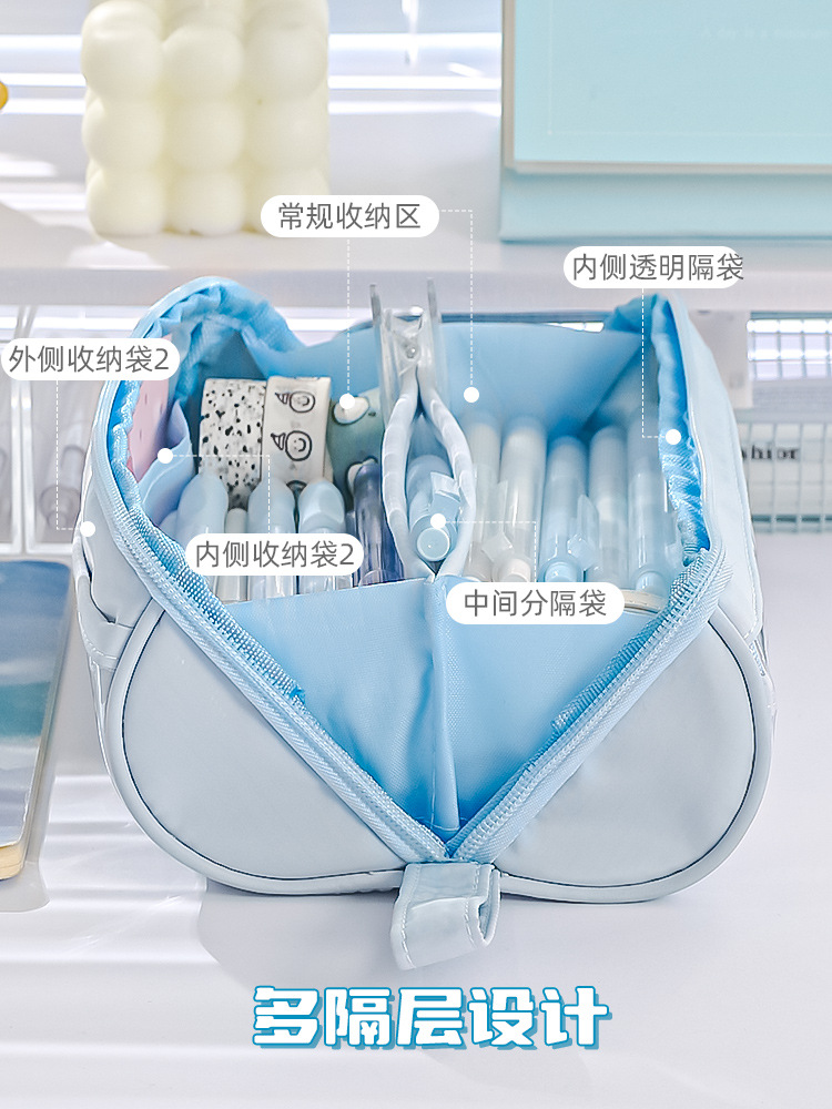 2024新款透明笔袋创意简约多功能中小学生文具铅笔盒大容量文具盒详情7