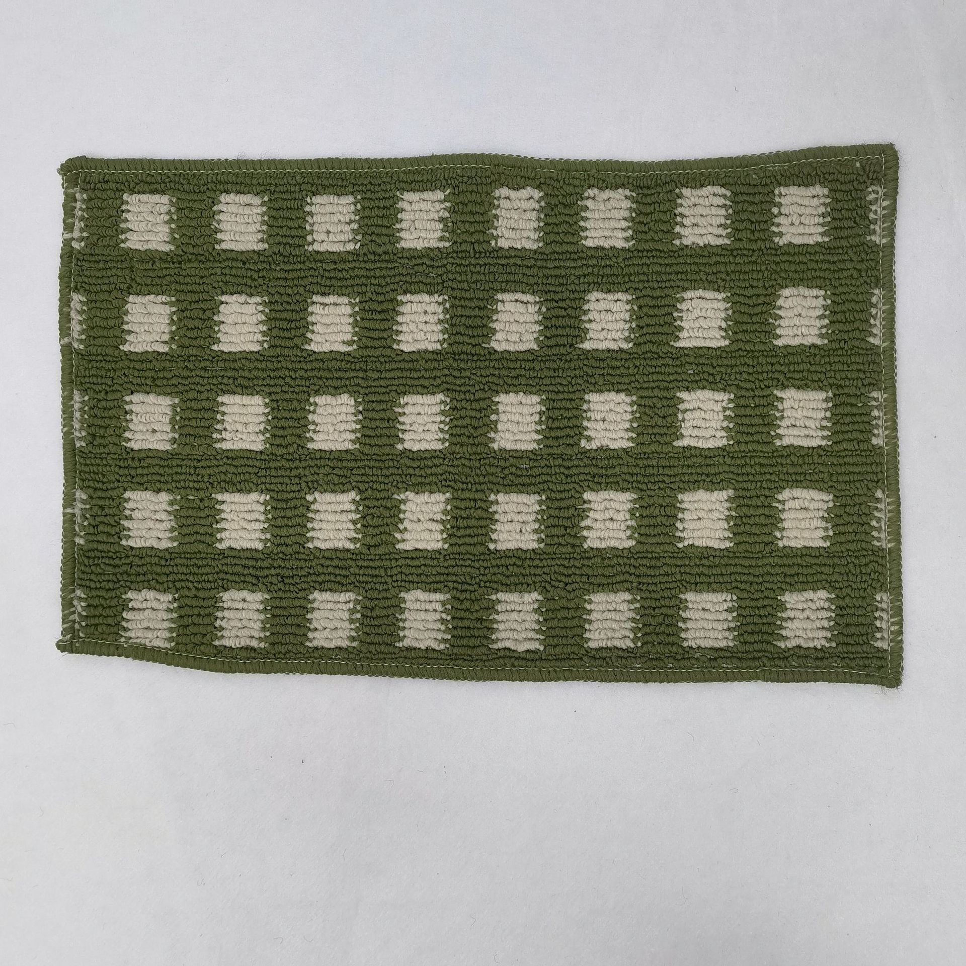 圈绒丙纶格调提花方格白色TPR底室内厨房客厅卫生间防滑地垫脚垫详情8