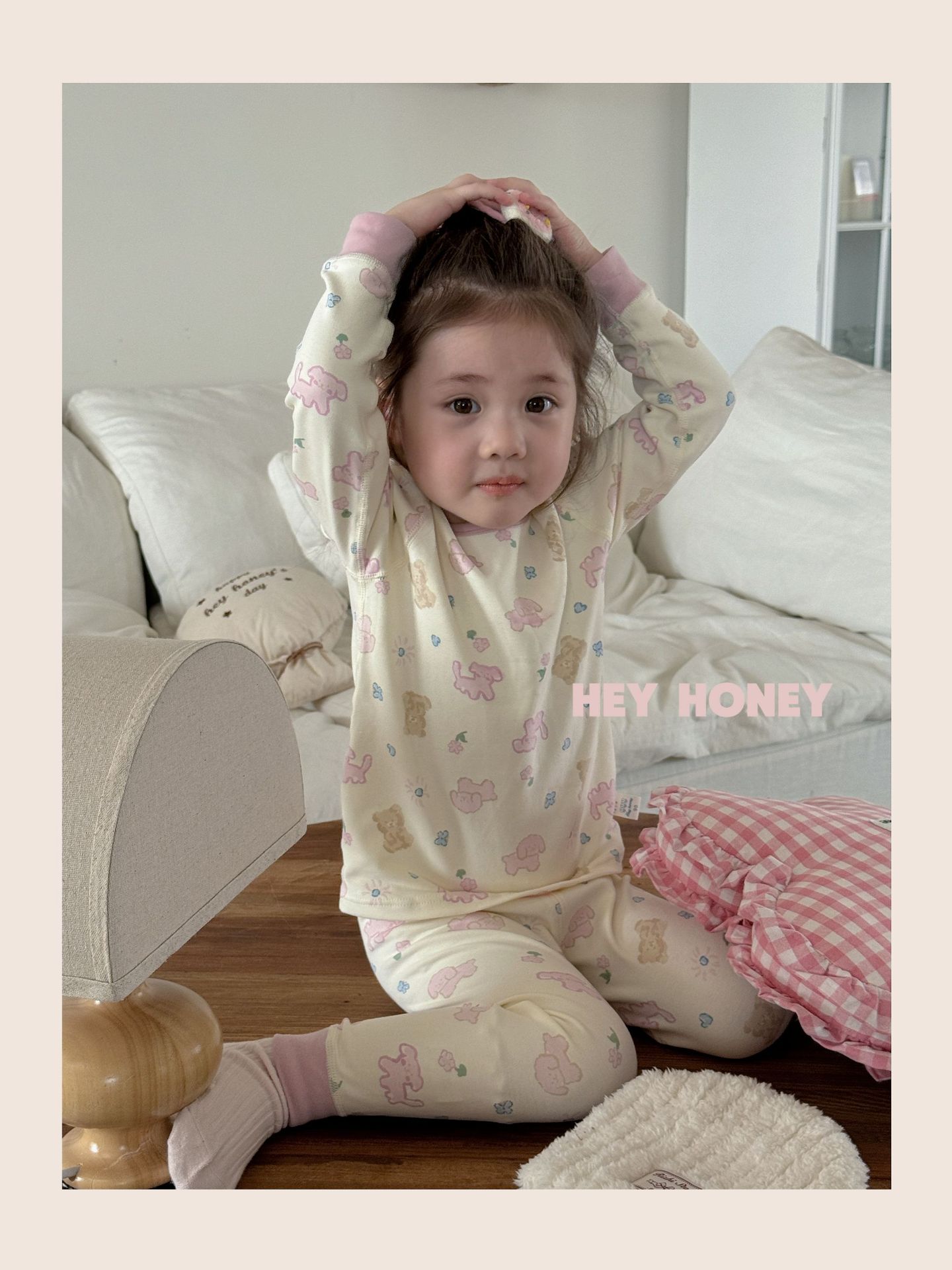 大小卷 Hey honey男女童舒绒秋衣秋裤内衣套装居家服儿童家睡衣详情8