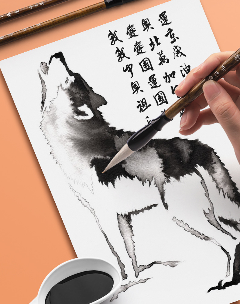 毛笔兼毫羊毫狼毫笔斗笔套装初学者入门文房四宝大白云小楷中楷大详情17