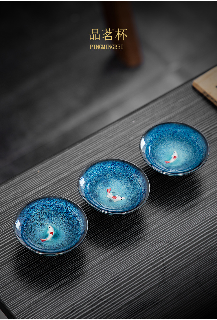 Kiln transformation ceramic Gongfu tea set small gift company household casual gift teapot and tea cup set can be printed with logo pic 12