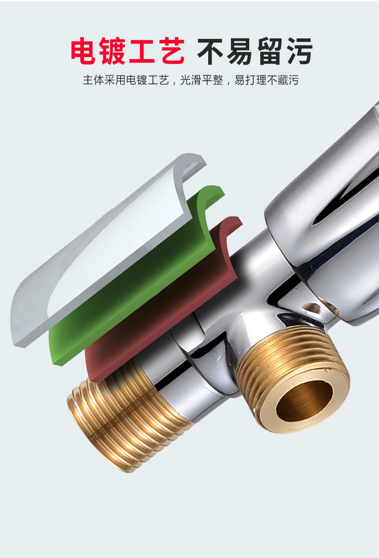 Wholesale of pure copper 4-inch thickened and extended Angle valve for gas water heaters, toilets, cold and hot large flow stop valves, and Angle valves pic 8