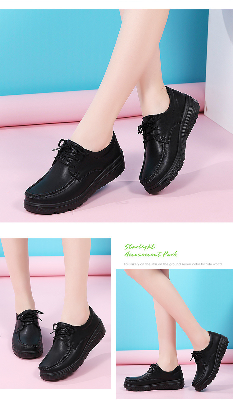 女鞋批发秋冬系带百搭护士鞋女软底透气厚底时尚休闲鞋舒适平底鞋详情9