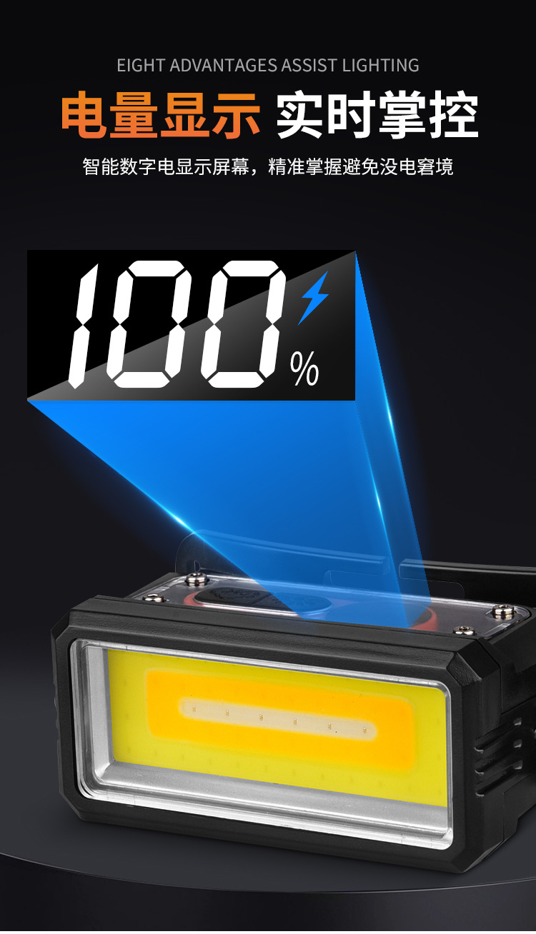 Faros recargables al aire libre pantalla inteligente running fishing faros LED luz fuerte faros luz ligera pic 12