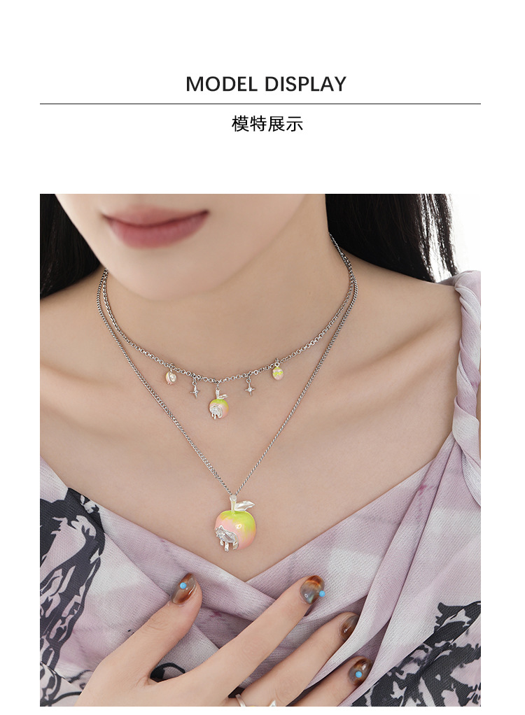【 Customized 】 The soft-boiled apple series earrings feature a sweet and cool design for women, exuding an exquisite and high-end vibe, and are fashionable and stylish pic 6