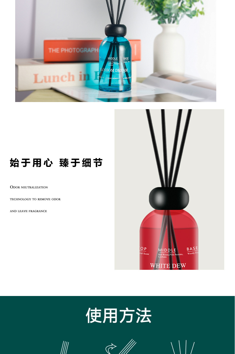 清仓黑盖无火香薰散香家用酒店香卧室扩香精油卫生间香水持久留香详情17