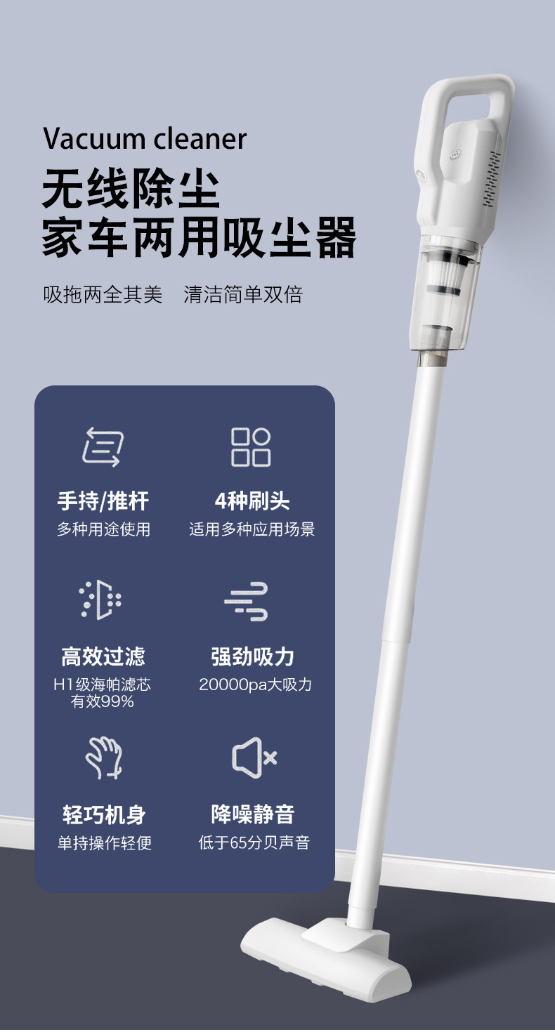 吸尘器无线大吸力家用车载手持式干湿两用小型扫地拖地机厂家直销详情1