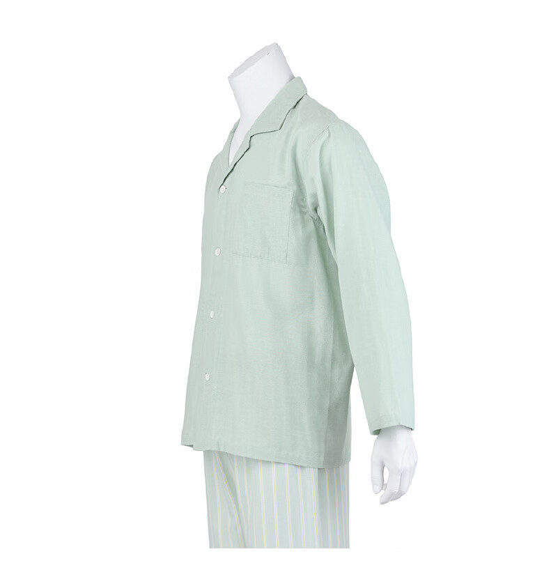 Muji pure cotton double-layer yarn pajamas and pajama pants set for men and women, high-end cotton yarn long-sleeved home wear for spring and summer pic 28