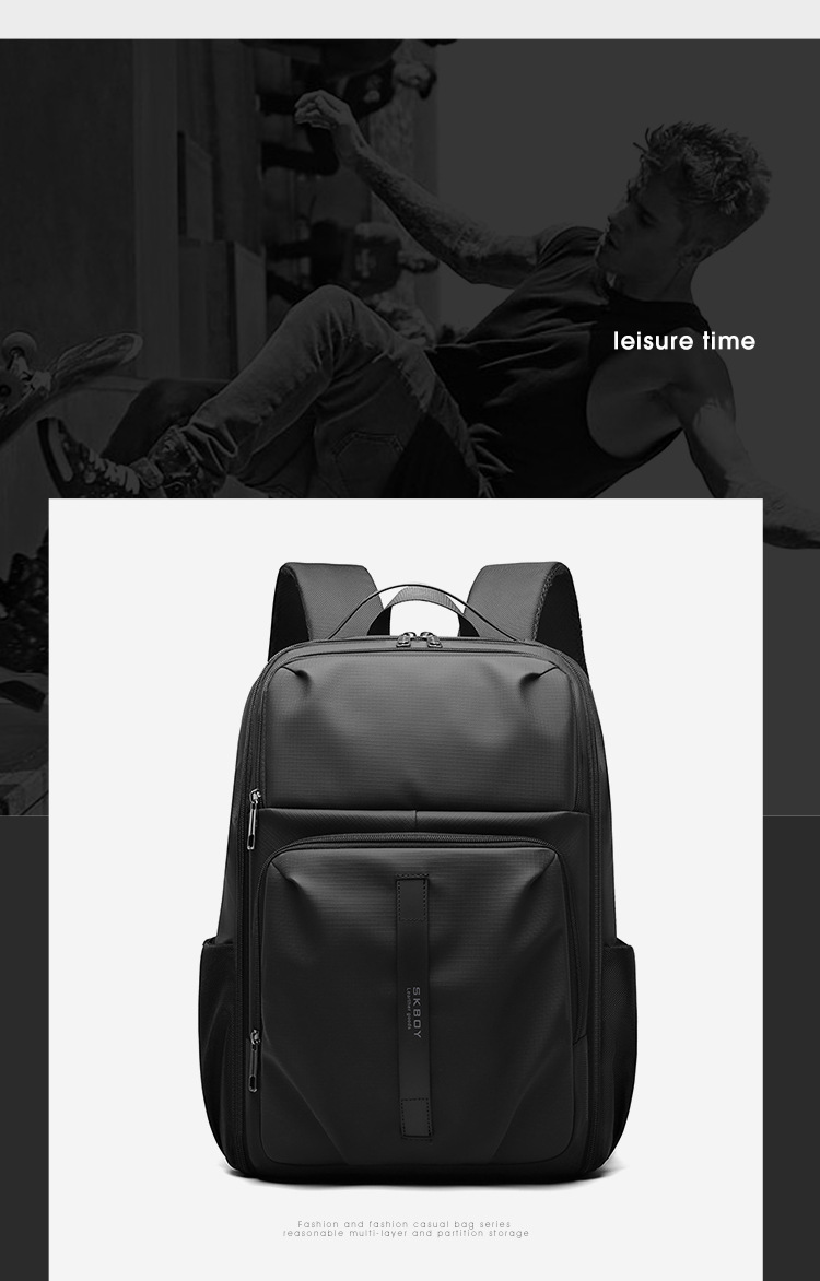 新款背包时尚双肩包商务通勤笔记本电脑包轻便休闲大容量17寸背包详情29