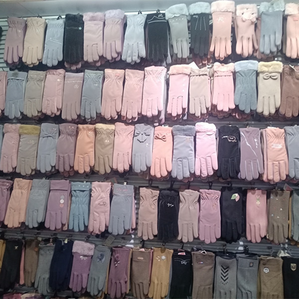 Cross-border adult gloves for women, warm gloves for street stalls, bicycle riding in stock, casual with fleece wholesale pic 2