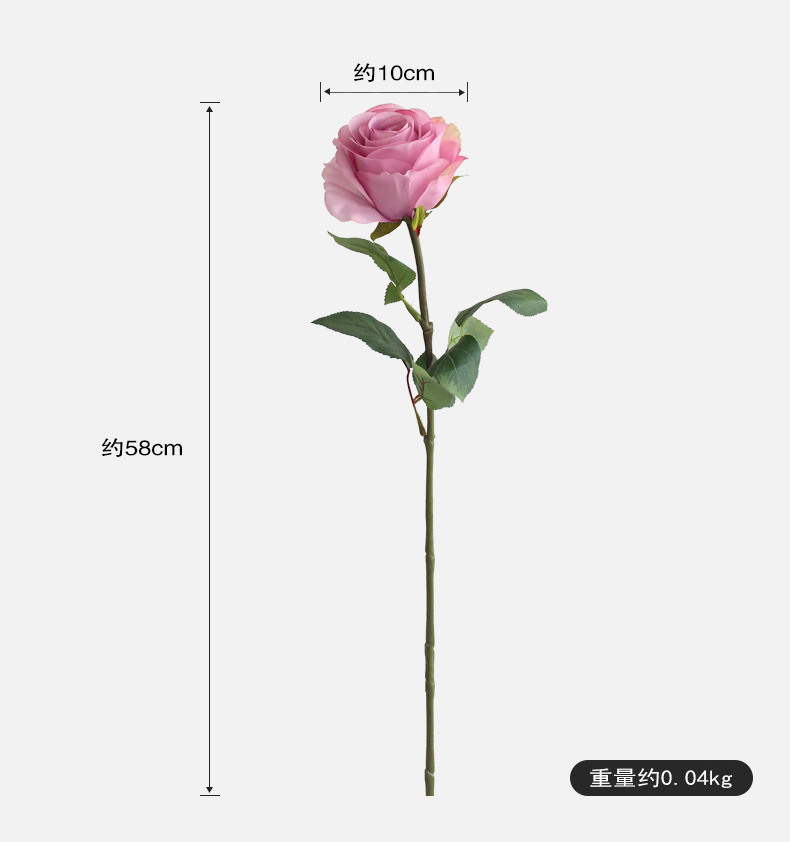 包邮仿真玫瑰单支大花头婚礼装饰假花千层玫瑰景观宠物园艺花卉详情5