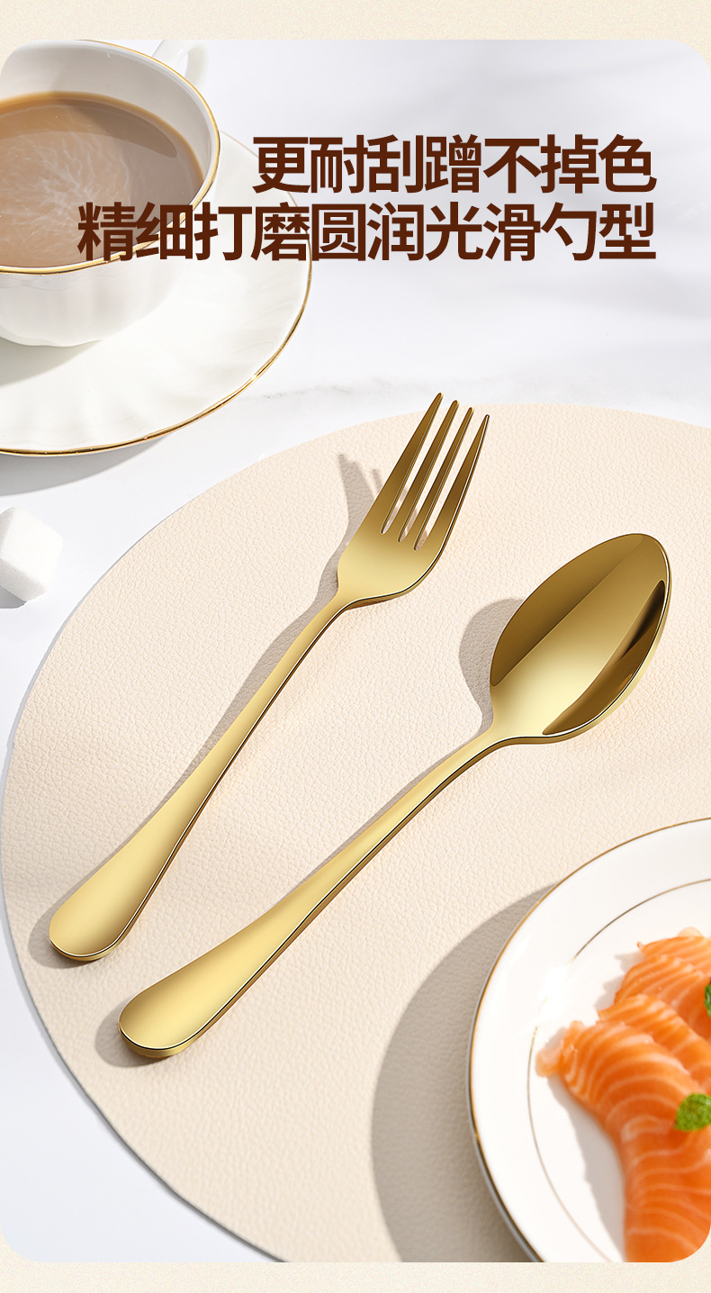 Cross-border Mood egg stainless steel Western cuisine knife, fork and spoon tableware 24-piece set, rotatable golden egg set tableware storage rack pic 9