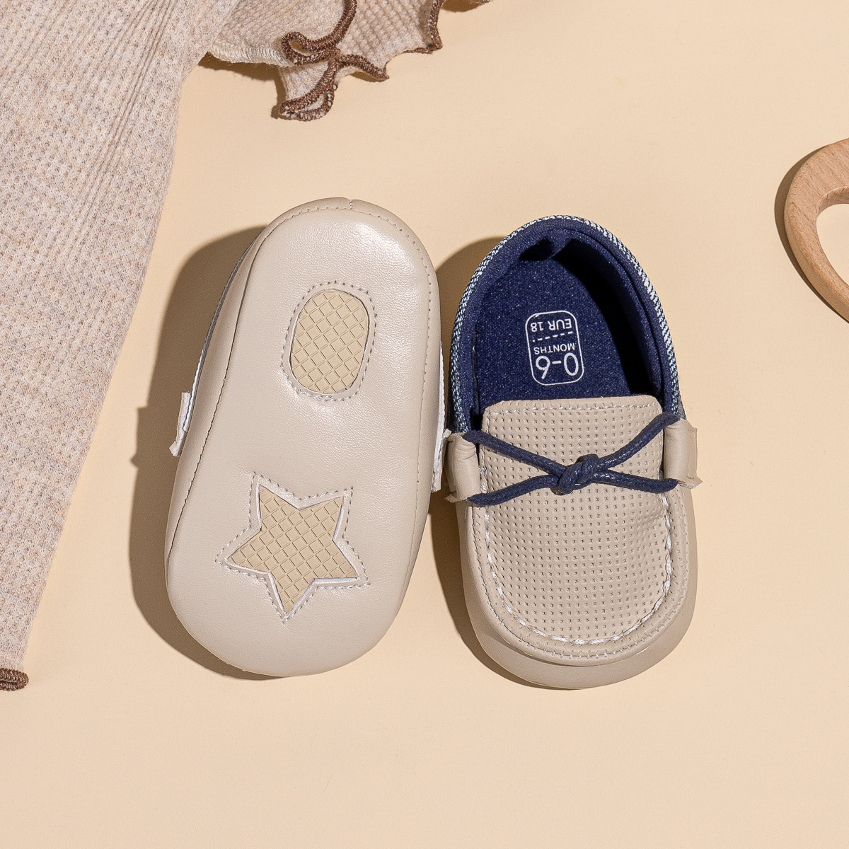 2025年新款男婴防滑豆豆鞋室内软底一脚蹬学步鞋baby shoes详情5