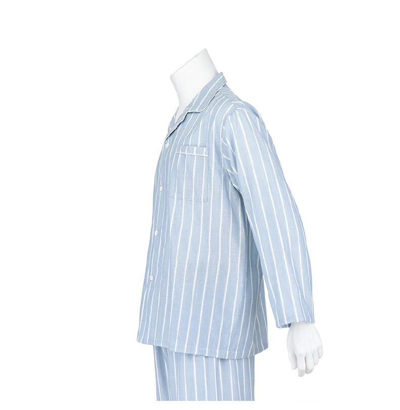Muji pure cotton double-layer yarn pajamas and pajama pants set for men and women, high-end cotton yarn long-sleeved home wear for spring and summer pic 34