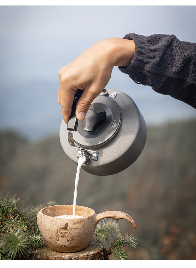 Koman aluminum alloy coffee pot 0.8L, 1L, 1.5L portable camping teapot, outdoor boiling kettle, lightweight pic 13